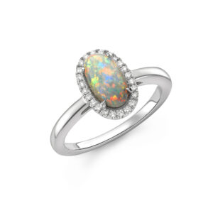 18ct wg ring 0.97ct opal 0.11ct dia scaled 1