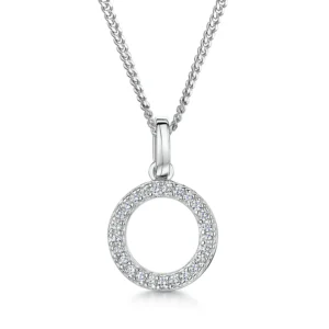 Cubic Small Silver Open Circle Pendant