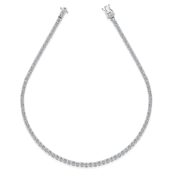 Silver 4mm Carat Cubic Tennis Necklace