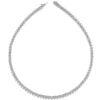 Silver 4mm Cubic Tennis 3 Claw Necklace