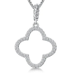 Silver Cubic Clover Pendant