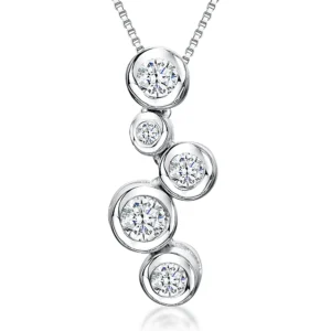 Silver Five Stone Bubble Pendant