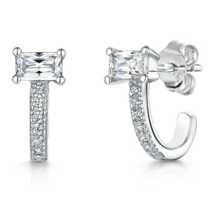 Silver Half Huggie Earrings