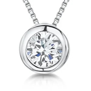 Silver One Carat Rub Over Pendant