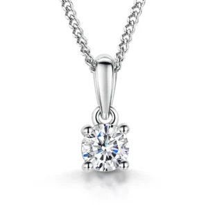 Silver Quarter Carat Solitaire Pendant