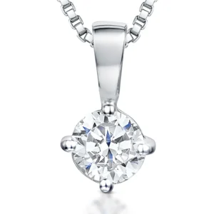 Silver Solitaire Half Carat Pendant