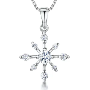 Silver Spiky Cubic Snowflake Pendant