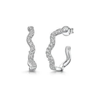 Silver Twisted Hoop Earrings
