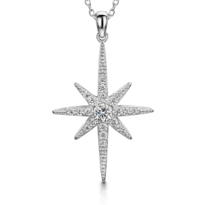 Small Silver North Star Necklace