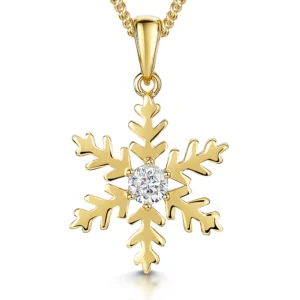 Yellow Polished Snowflake Pendant