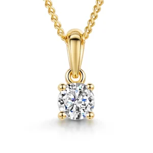 Yellow Round Solitaire Pendant