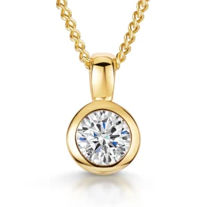 Yellow Rubover Solitaire Pendant